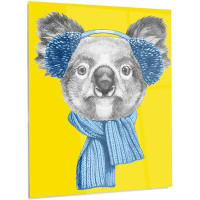 Made in Canada - Design Art 'Koala with Scarf and Earmuffs' Graphic Art on Metal