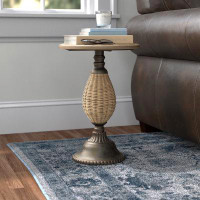 Three Posts Holle Solid Wood Pedestal End Table