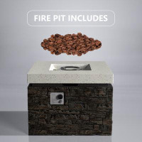 Loon Peak Outdoor Concrete Propane Fire Pit Table