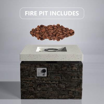 Loon Peak Outdoor Concrete Propane Fire Pit Table in BBQs & Outdoor Cooking