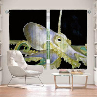 East Urban Home Lined Window Curtains 2-panel Set for Window Size by Marley Ungaro Sea Life- Octopus