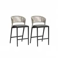 Hokku Designs Nordic modern minimalist patio bar stools set of 2