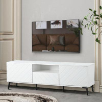 George Oliver Modern Style Wooden TV Stand with Cabinets, for Living Room