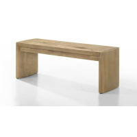 Loon Peak Jalessa 51 Inch Wide Dining Bench, Panel Legs, Oak Brown Solid Wood