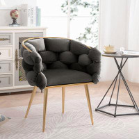 Mercer41 Rogena Luxury Modern Simple Leisure Velvet Single Sofa Chair Bedroom
