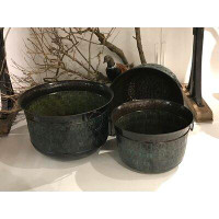 Dakota Fields Hockman 3-Piece Metal Pot Planter Set