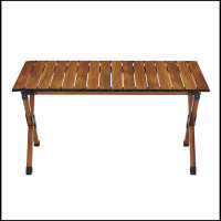 Winston Porter 1-piece Folding Outdoor Table,Lightweight Aluminum Roll-up Rectangular Table for indoor