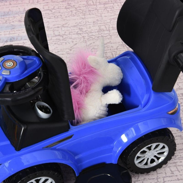 2 IN 1 KID RIDE ON PUSH CAR STROLLER SLIDING RIDE ON CAR WITH HORN MUSIC LIGHT FUNCTION SECURE BAR RIDE ON TOY FOR BOY G in Toys & Games - Image 4