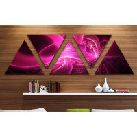East Urban Home 'Bright Pink Designs on Black' Graphic Art Print Multi-Piece Image on Wrapped Canvas