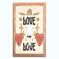 WorldAcc Love is Love Hearts Rainbow 1-Gang Toggle Light Switch Wall Plate