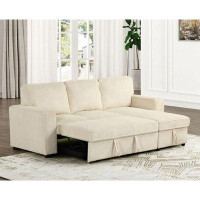 Latitude Run® Lewes Ultimate Comfort Sleeper Sectional Sofa In Beige Corduroy