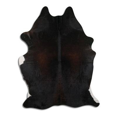 Foundry Select Tapis noir / brun en cuir de vache de fantaisie fait à la main 7 pi x 8 pi Belvia in Rugs, Carpets & Runners in Québec