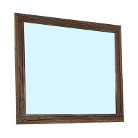 Millwood Pines 39 Inch Mirror With Rectangular Wooden Frame, Brown