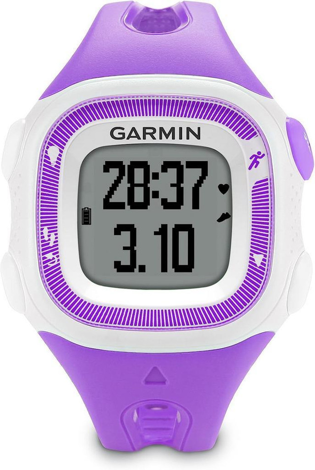 Garmin Forerunner 15 GPS Watch - Color : Violet and White - Small 010-01241-22 - WE SHIP EVERYWHERE IN CANADA ! in Jewellery & Watches