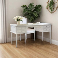 STAR BANNER American Solid Wood White High-End Booktable Chair Combination Of Small Desk French Simple Writing Desk