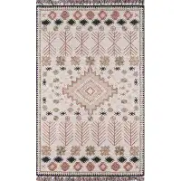 Foundry Select Antonnio Southwestern Handmade Tufted Wool Area Rug in Pink/Beige