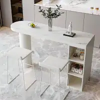 Brayden Studio Aequora 3-Piece White Sintered Stone Top Dining Set