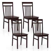 Red Barrel Studio Red Barrel Studio® Farmhouse Dining Chair Set Of 4 Armless Wooden Chair With Slanted High Backrest