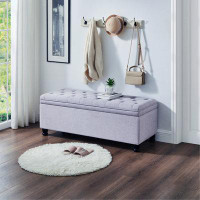 Home Enter Hub Upholstered Tufted Button Bench with Storage