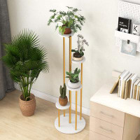 Arlmont & Co. Arlmont & Co. 4-tier Metal Plant Stand 49.5" Tall Potted Planter Display Shelf Storage Rack White