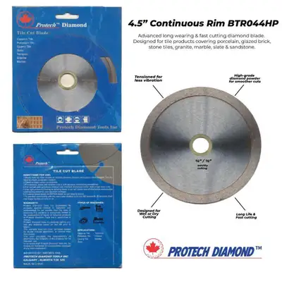 Advanced long wearing & fast cutting diamond blade. Designed for tile products covering porcelain, g...