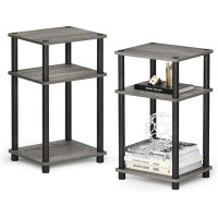Ebern Designs Ebern Designs Just 3-Tier Turn-N-Tube End Table / Side Table / Night Stand / Bedside Table With Plastic Po