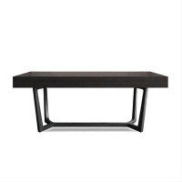 Recon Furniture 62.99" Brown Rectangular Solid Wood Desk,3-drawer