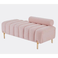 Ebern Designs 2073 with round pillow storage stool - Pink