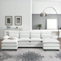 Latitude Run® U-Shaped Sectional Sofa With Waist Pillows-32.7" H x 109.8" W x 55.9" D