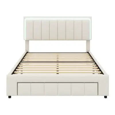 Ivy Bronx Prindle Upholstered Platform Bed With LED Lights