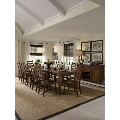 Alcott Hill Destinie 13 Piece Extendable Solid Wood Dining Set
