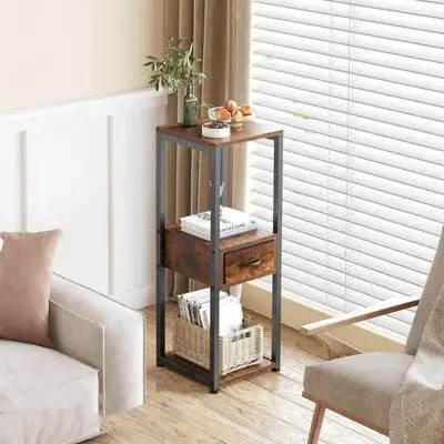 17 Stories 3-Tier Plant Stand Indoor , Tall Pedestal Stand with Drawer, Tall Plant Stand
