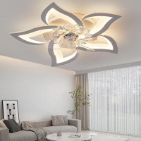 Wrought Studio Emelya Ceiling Fan with Lights,66W Low Profile Ceiling Fan with Lights with Remote Control/app Control