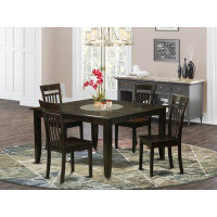 August Grove Pilning 5 - Piece Butterfly Leaf Rubberwood Solid Wood Dining Set