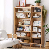 Eden Rim 55.15"Burlywood Standard Solid Wood Bookcases