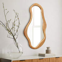 Wade Logan Jhada Solid Wood Asymmetrical Bathroom Wall Mirror