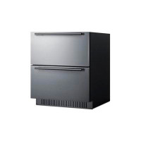 Summit Appliance Summit Appliance 27" Wide 2-Drawer Frost Free Black Cabinet Stainless Steel Door All-Refrigerator