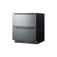 Summit Appliance Summit Appliance 27" Wide 2-Drawer Frost Free Black Cabinet Stainless Steel Door All-Refrigerator