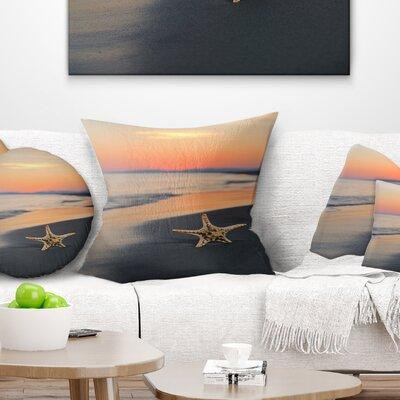 East Urban Home Beach and Shore Summer Beach with Starfish Throw Pillow in Home Décor & Accents