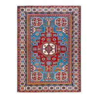The Twillery Co. Hatch One-of-a-Kind Hand-Knotted New Age 5'4" x 7'3" Wool Area Rug in Light Blue