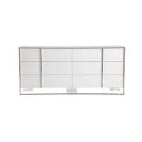 Hokku Designs Zayde Modern White + Stainless Steel Dresser