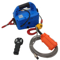 110V Wire and remote-controlled 3in1 Electric Hoist 450KGX7.6M Portable Household Winch 300508