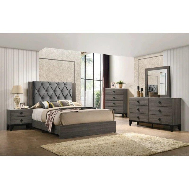 Spring Sale!! Sophisticated Style,Grey finish 5 Pc Queen Bedroom set Sale in Beds & Mattresses in Edmonton Area