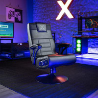 Inbox Zero Inbox Zero Adjustable Ergonomic Swiveling PC & Racing Game Chair with Built-in Speakers in Black