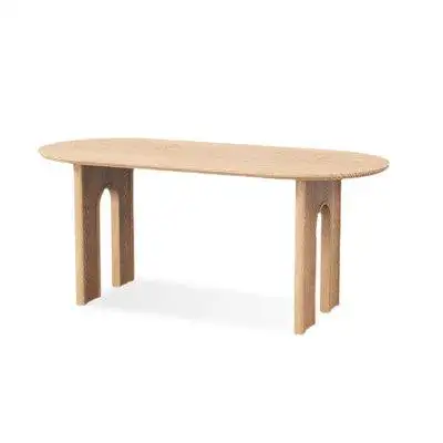 Fit and Touch 78.74" Burlywood Solid Wood Dining Table