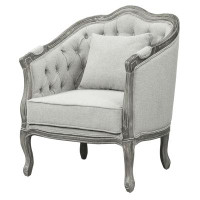 One Allium Way Philbert Tufted Back Chair With Accent Pillow