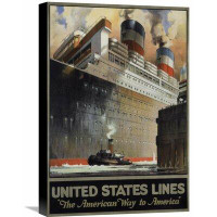Global Gallery 'United States Lines / Leviathan”' by R. S. Pike Vintage Advertisement on Wrapped Canvas