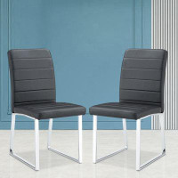 Ivy Bronx Modern high quality style dining chair set of 2 with metal legs and upholstery