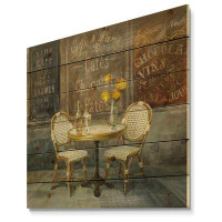East Urban Home French Cafe - Traditional Print on Natural Pine Wood