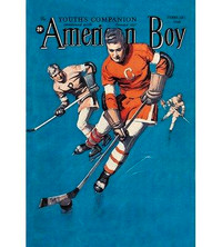 Buyenlarge Affiche rétro pour table de hockey american garçon